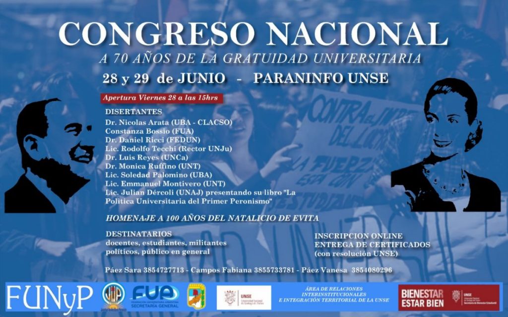 Congreso Nacional «A 70 años de la Gratuidad Universitaria»