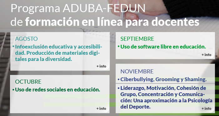 Programa ADUBA-FEDUN de formación en línea para docentes
