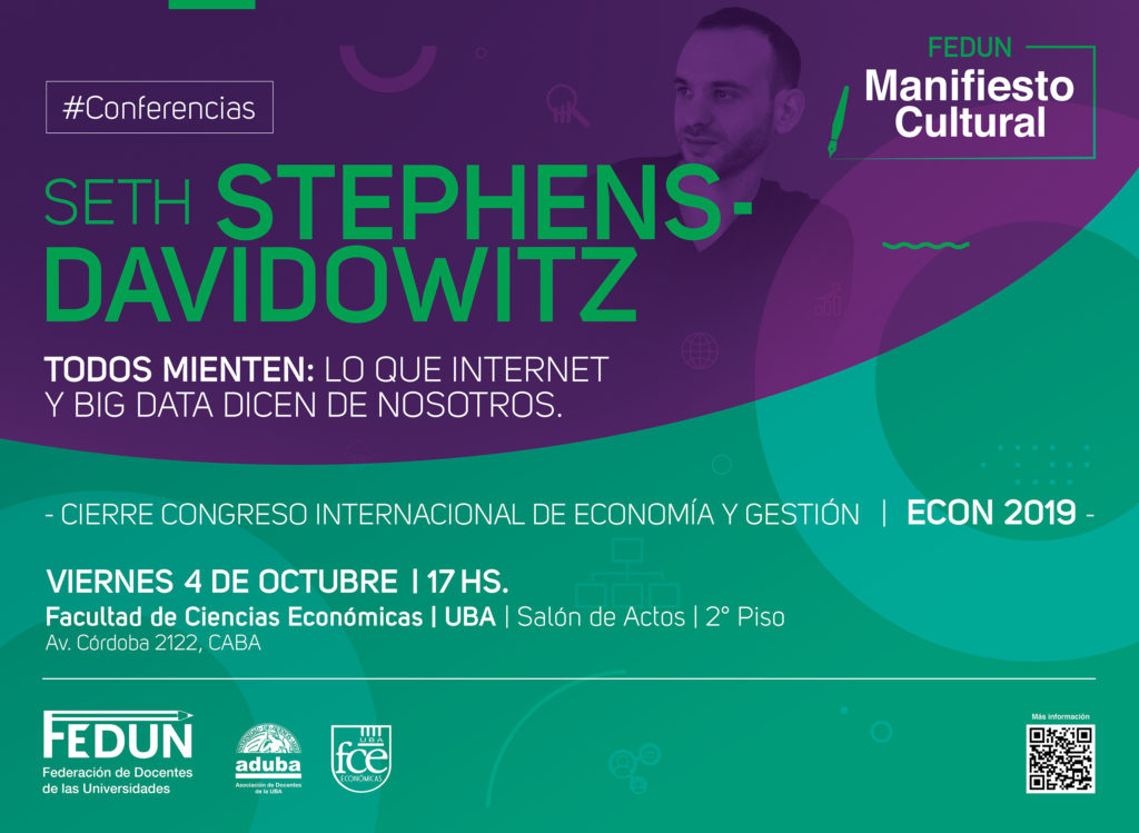 Seth Stephens-Davidowitz cierra el Congreso Internacional de Economía y Gestión en la Facultad de Ciencias Económicas