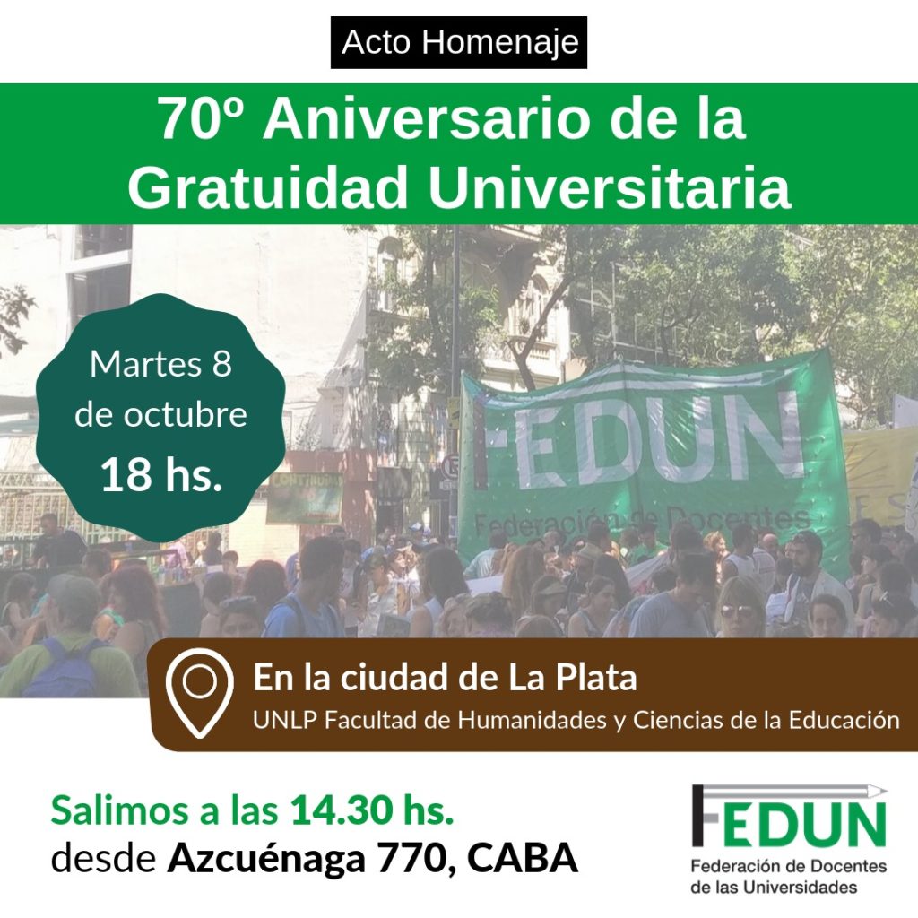 Acto homenaje «70º Aniversario de la Gratuidad Universitaria»