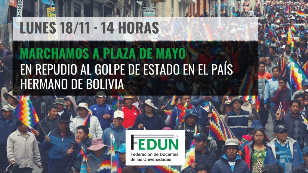 Repudio al golpe de Estado: solidaridad con el Presidente Evo Morales y con todo el pueblo boliviano