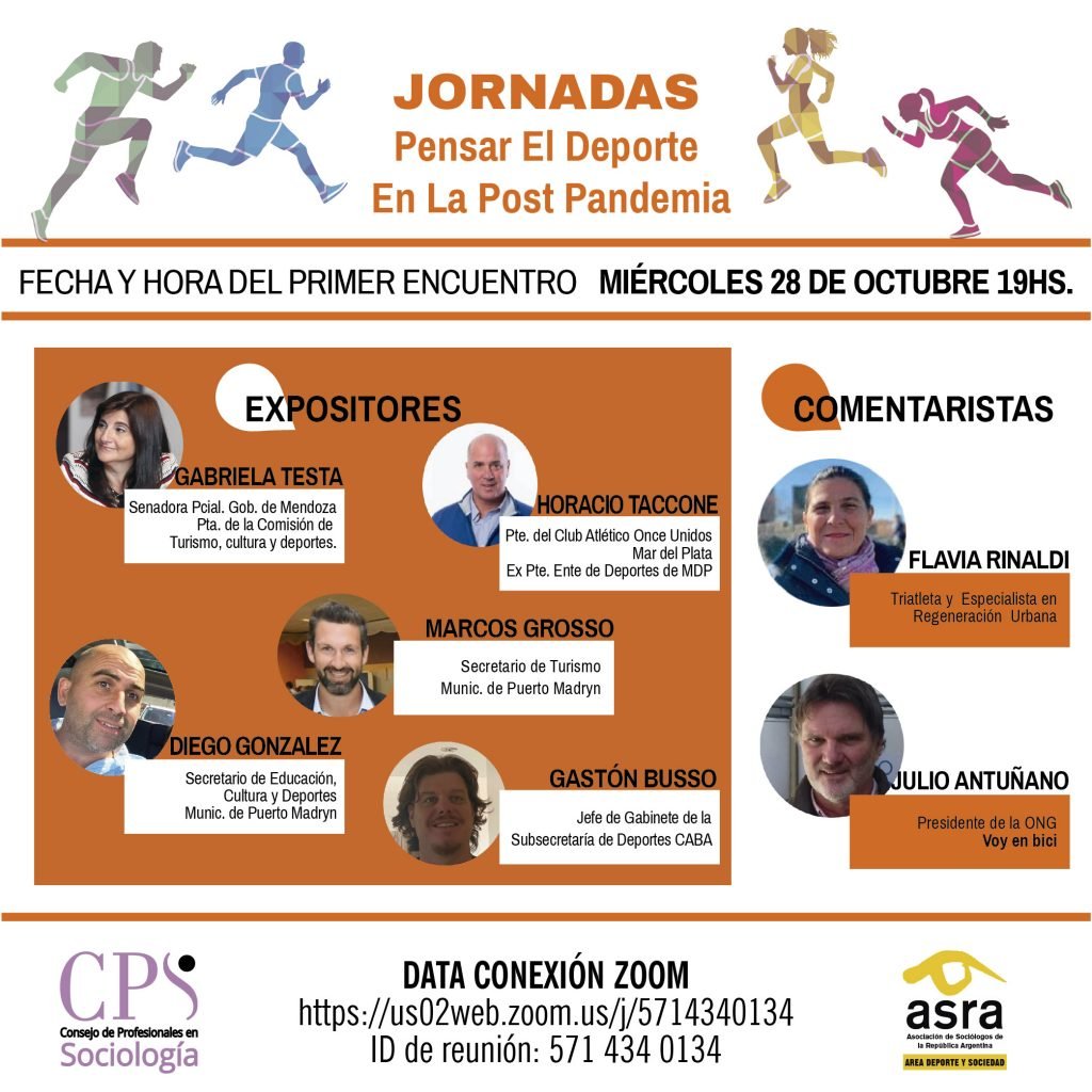 Jornadas abiertas sobre deporte en pospandemia de la Asociación de Sociólogos de la República Argentina