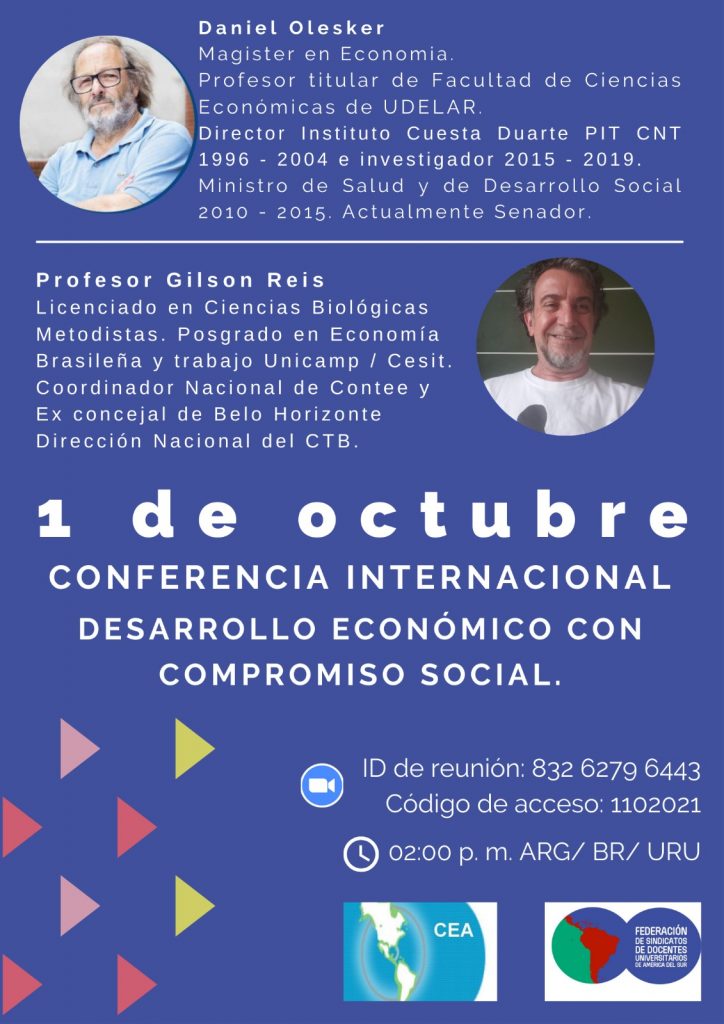 01/10 &#8211; 14:00 hs: Desarrollo económico con compromiso social