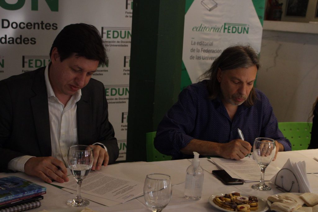 Autoridades de FEDUN, ADUBA y el IIES firmaron un convenio con la Agencia I+D+i
